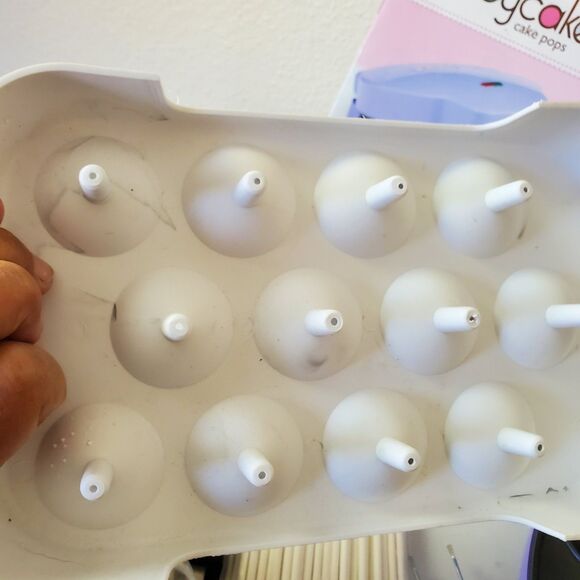 Babycakes Cake Pop Maker #CP-94LV, Stand, Filling Injector, Fork, Pop Sticks - Picture 16 of 16